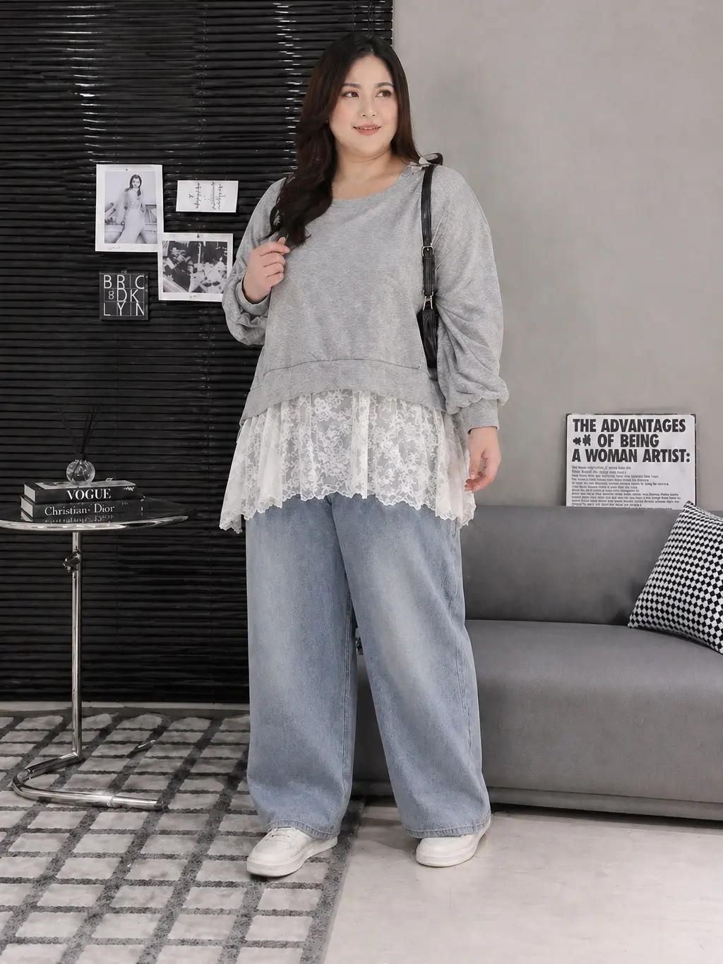 HESTIA - SWEATER PLUS SIZE - SWEATER BIG SIZE KOREAN STYLE