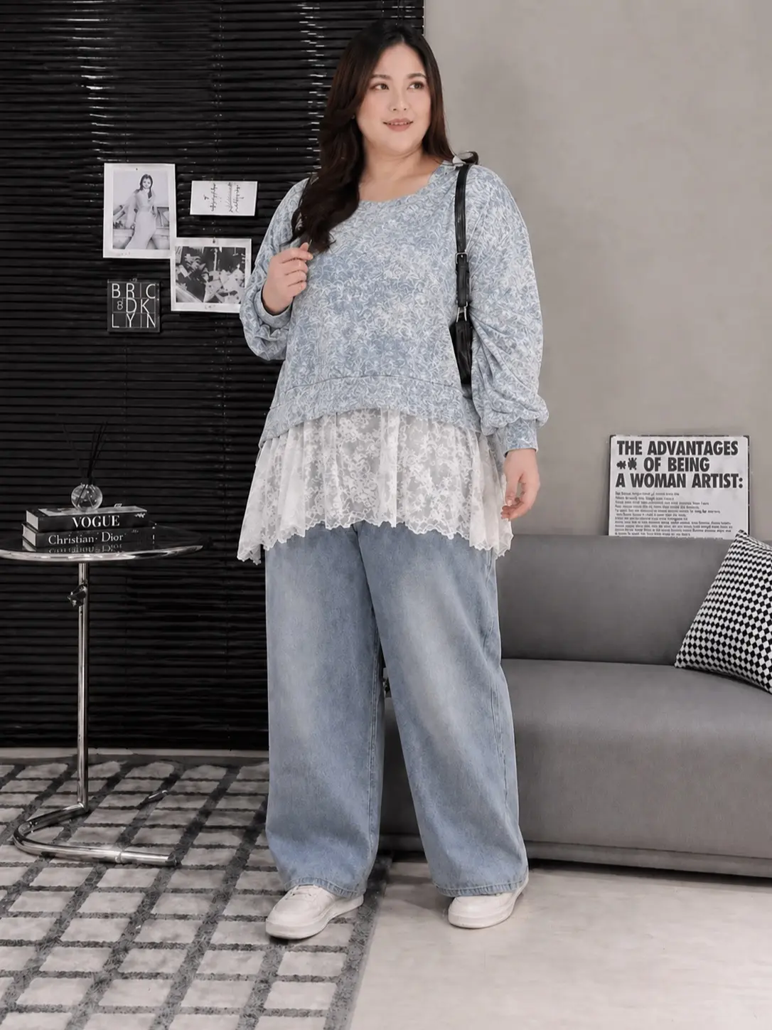 HESTIA PRINT - BLOUSE KOREAN PLUS SIZE - BLOUSE JUMBO